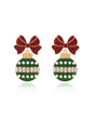 PRESALE, DELIVERABLE FROM NOVEMBER 15TH - Christmas earrings with bow in red, green and gold