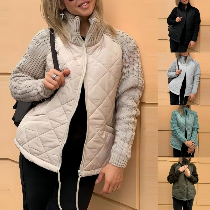 Aura Knitted Patchwork Puffer Jacket