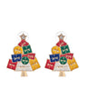 Christmas Tree Gift Earring in Red, Yellow, Green and Blue