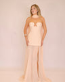 Riviera maxi dress and scarf in nude pink