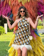 Mini dress with geometric pattern