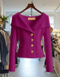 Morgane | Elegant and chic cardigan with button closure and wide collar