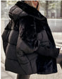 Oversized faux fur hood puffer jacket – ultra-warm street style