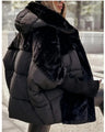 Oversized faux fur hood puffer jacket – ultra-warm street style