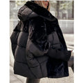 Oversized faux fur hood puffer jacket – ultra-warm street style