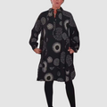 Haydie™ Casual Dress with Lapel and Geometric Print