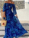 Penelope - Floral Print Bardot Maxi Dress