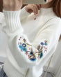 Chunky embroidered cashmere sweater