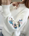 Chunky embroidered cashmere sweater