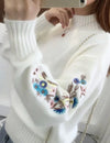 Chunky embroidered cashmere sweater