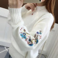 Chunky embroidered cashmere sweater