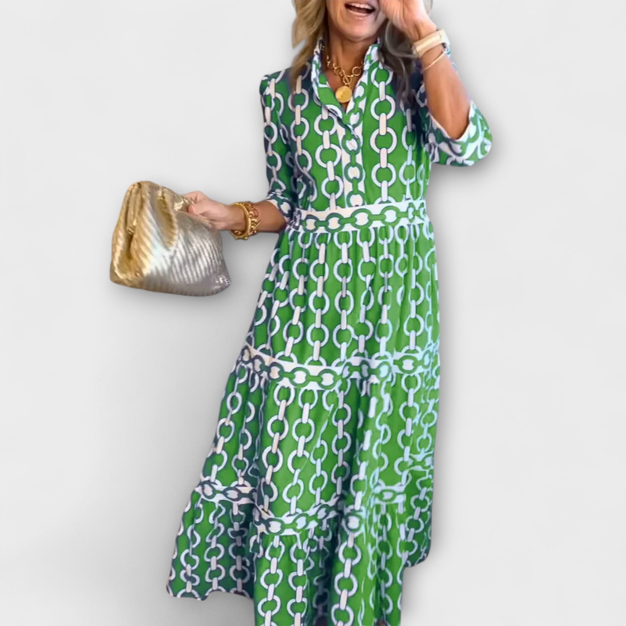 Sophia | Chain Pattern Midi Dress