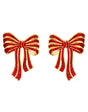 PRE-ORDER, DELIVERS FROM NOVEMBER 15 - Christmas earring with bow in red and gold