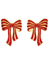 PRE-ORDER, DELIVERS FROM NOVEMBER 15 - Christmas earring with bow in red and gold