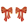 PRE-ORDER, DELIVERS FROM NOVEMBER 15 - Christmas earring with bow in red and gold