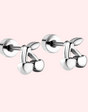 Hypoallergenic cherry-colored flat back stud earrings