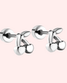 Hypoallergenic cherry-colored flat back stud earrings
