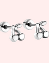 Hypoallergenic cherry-colored flat back stud earrings