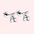 Hypoallergenic cherry-colored flat back stud earrings