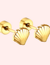 Hypoallergenic Flat Back Shell Stud Earrings