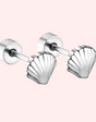 Hypoallergenic Flat Back Shell Stud Earrings