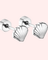 Hypoallergenic Flat Back Shell Stud Earrings
