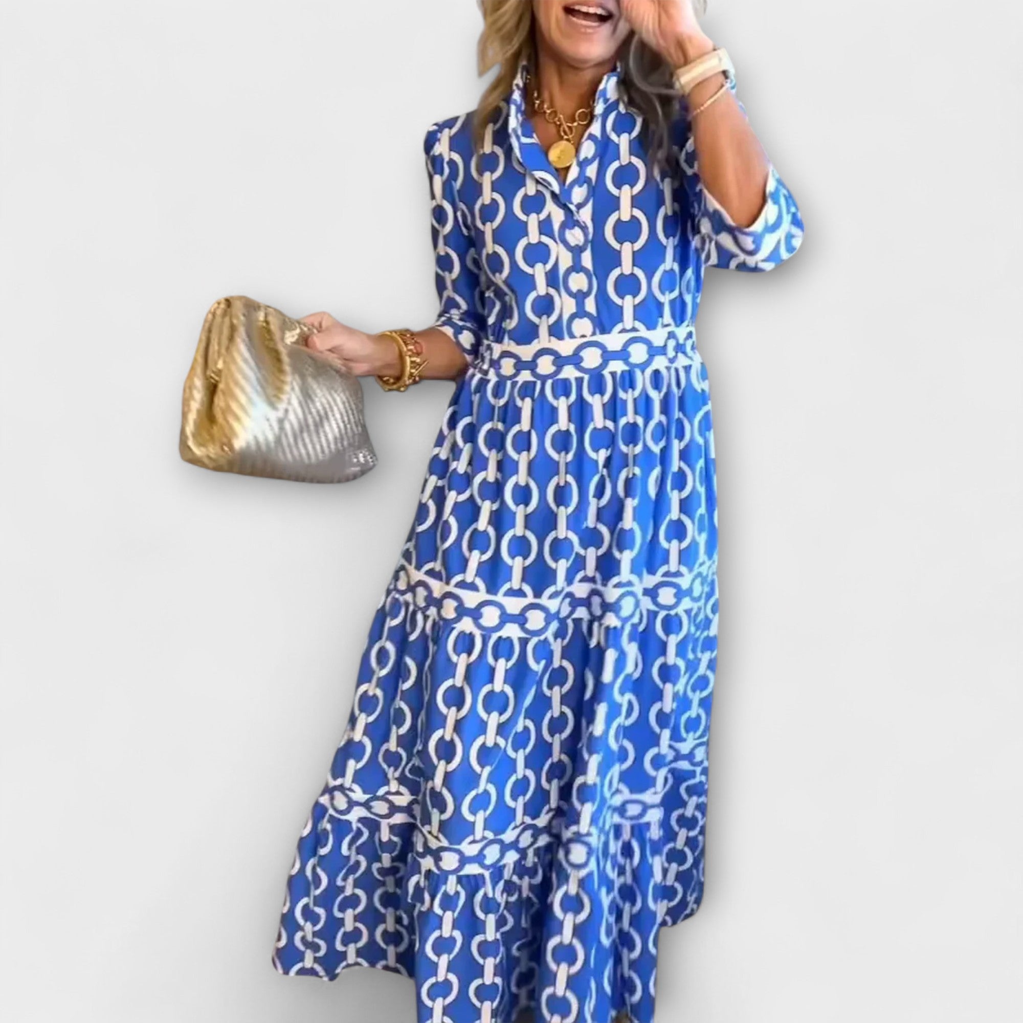 Sophia | Chain Pattern Midi Dress
