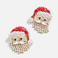 Christmas earring with Santa Claus in red and white
