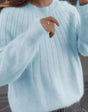 ALEXIA | ELEGANT RIBBED SWEATER WITH ROUND NECK AND FLUFFY COLLAR