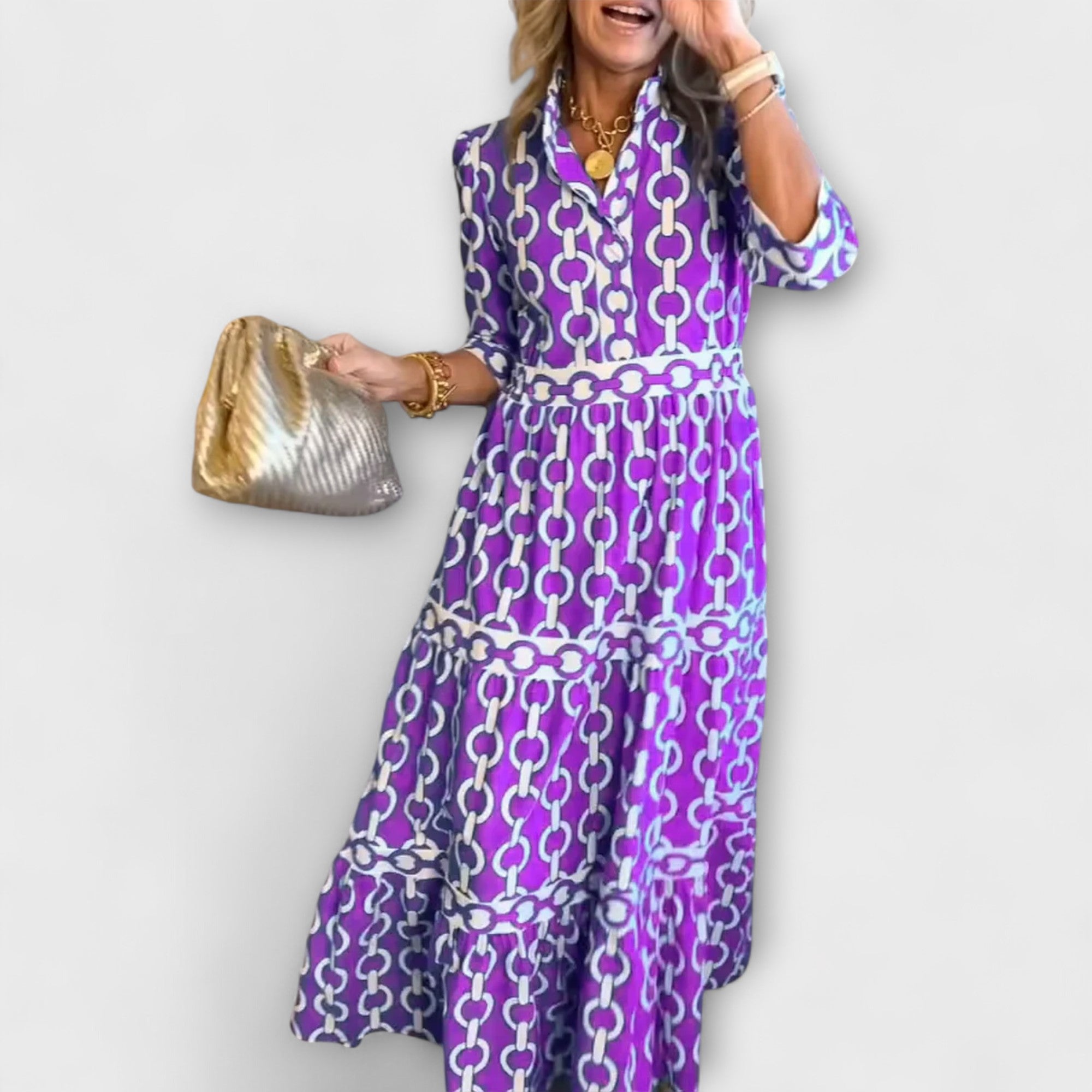 Sophia | Chain Pattern Midi Dress