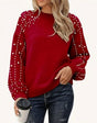 Quinlee - Knitted Sweater with Long Sleeves and Round Neck