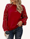 Quinlee - Knitted Sweater with Long Sleeves and Round Neck