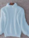 Loose, plain knit sweater - vintage Angora sweater