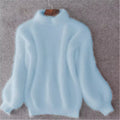 Loose, plain knit sweater - vintage Angora sweater