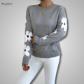 ALISON | ELEGANT KNITTED SWEATER WITH FLORAL PRINT AND TUMMY COVERAGE