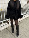 Wool coat with fur