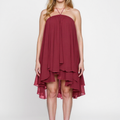 Elegant halter dress with ruffles