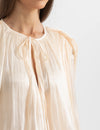 Luna mini dress with pleats and lantern sleeves