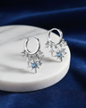 Celeste Blue Crystal Cross Earrings