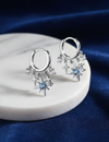 Celeste Blue Crystal Cross Earrings