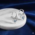 Celeste Blue Crystal Cross Earrings