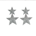 Double star Christmas earring in silver
