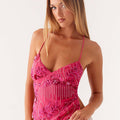 Lumière sequin halter top