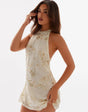 Golden Leo Embellished Mini Dress