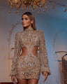 Sexy Round Neck Sequin Mesh Dress.