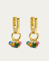 Multicolor Charm Hoop Earrings