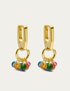 Multicolor Charm Hoop Earrings