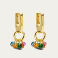 Multicolor Charm Hoop Earrings
