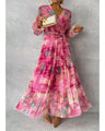 Trinity - Pleated V-neck boho maxi dress
