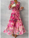 Trinity - Pleated V-neck boho maxi dress